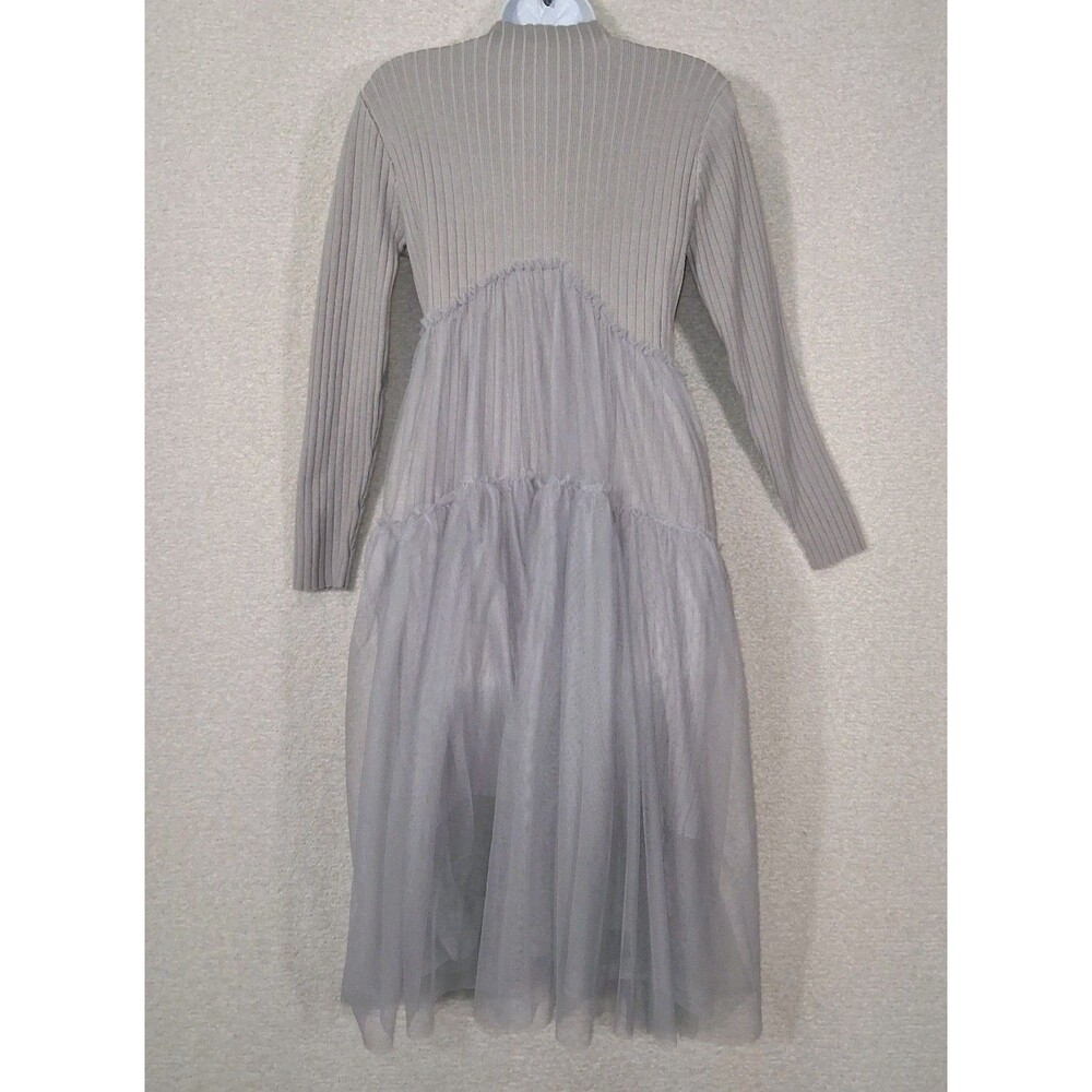 Sweater Layered Teired Tulle Midi Dress Sz M/L Ethereal Fairy Grunge Modest Comf - Picture 2 of 10